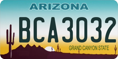 AZ license plate BCA3032