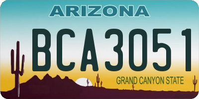 AZ license plate BCA3051