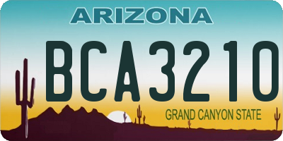 AZ license plate BCA3210