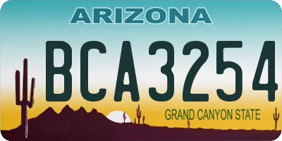 AZ license plate BCA3254