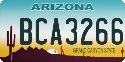 AZ license plate BCA3266