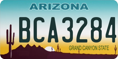 AZ license plate BCA3284