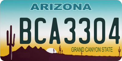 AZ license plate BCA3304