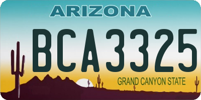 AZ license plate BCA3325