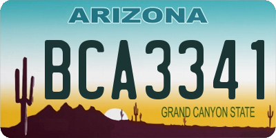 AZ license plate BCA3341