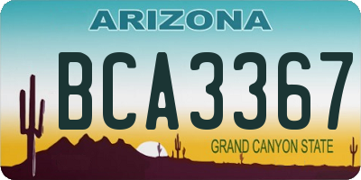 AZ license plate BCA3367