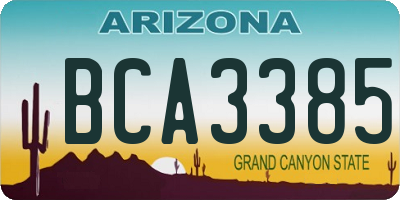 AZ license plate BCA3385