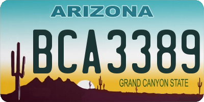 AZ license plate BCA3389