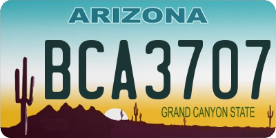 AZ license plate BCA3707