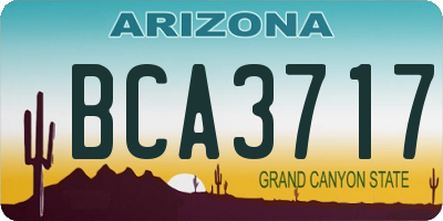 AZ license plate BCA3717