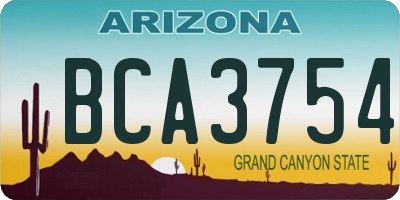 AZ license plate BCA3754