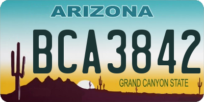 AZ license plate BCA3842