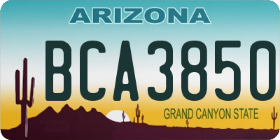 AZ license plate BCA3850