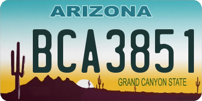 AZ license plate BCA3851