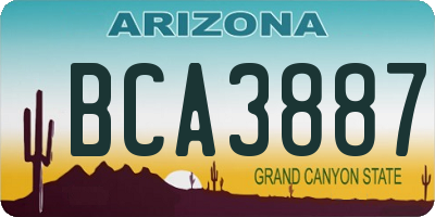 AZ license plate BCA3887