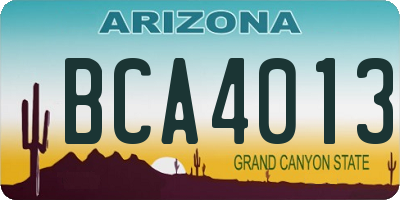 AZ license plate BCA4013