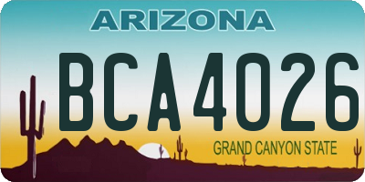 AZ license plate BCA4026