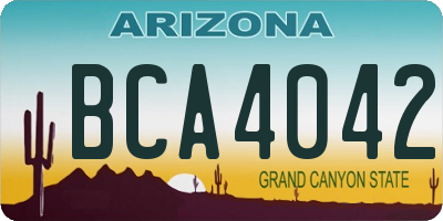 AZ license plate BCA4042