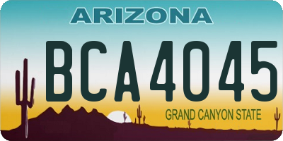 AZ license plate BCA4045