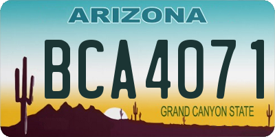 AZ license plate BCA4071