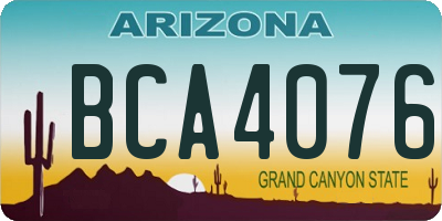 AZ license plate BCA4076