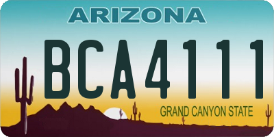 AZ license plate BCA4111