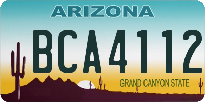 AZ license plate BCA4112