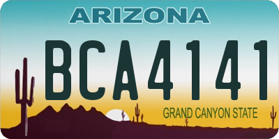 AZ license plate BCA4141