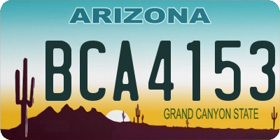 AZ license plate BCA4153