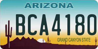 AZ license plate BCA4180