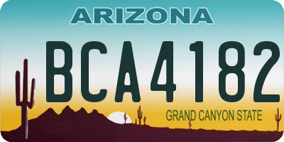 AZ license plate BCA4182