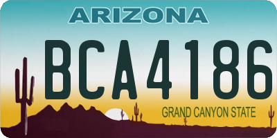 AZ license plate BCA4186