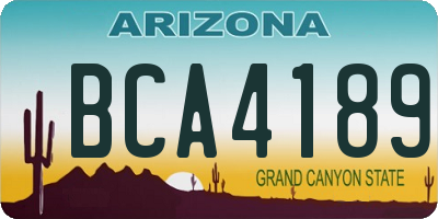 AZ license plate BCA4189