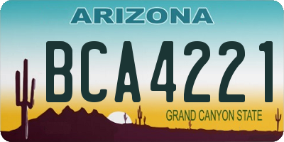 AZ license plate BCA4221