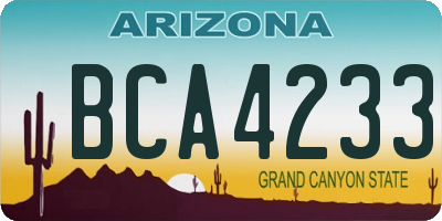 AZ license plate BCA4233