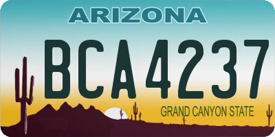 AZ license plate BCA4237