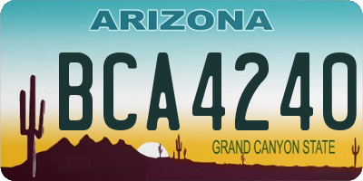 AZ license plate BCA4240