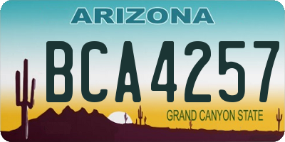 AZ license plate BCA4257