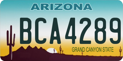 AZ license plate BCA4289