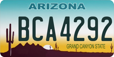 AZ license plate BCA4292