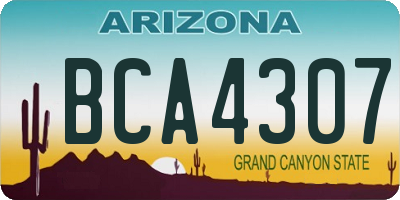 AZ license plate BCA4307