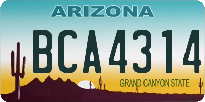 AZ license plate BCA4314