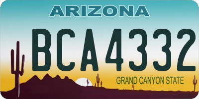 AZ license plate BCA4332