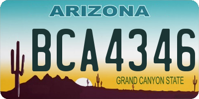 AZ license plate BCA4346