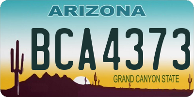 AZ license plate BCA4373