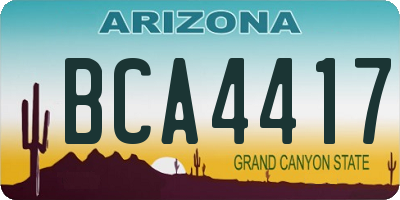 AZ license plate BCA4417