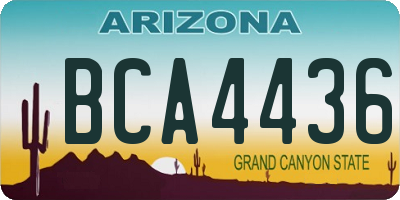 AZ license plate BCA4436