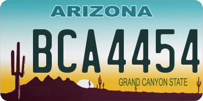 AZ license plate BCA4454