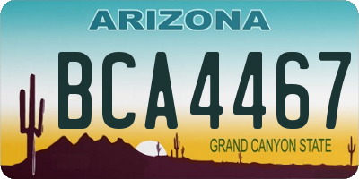 AZ license plate BCA4467