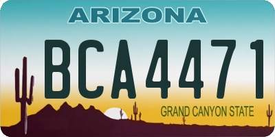 AZ license plate BCA4471